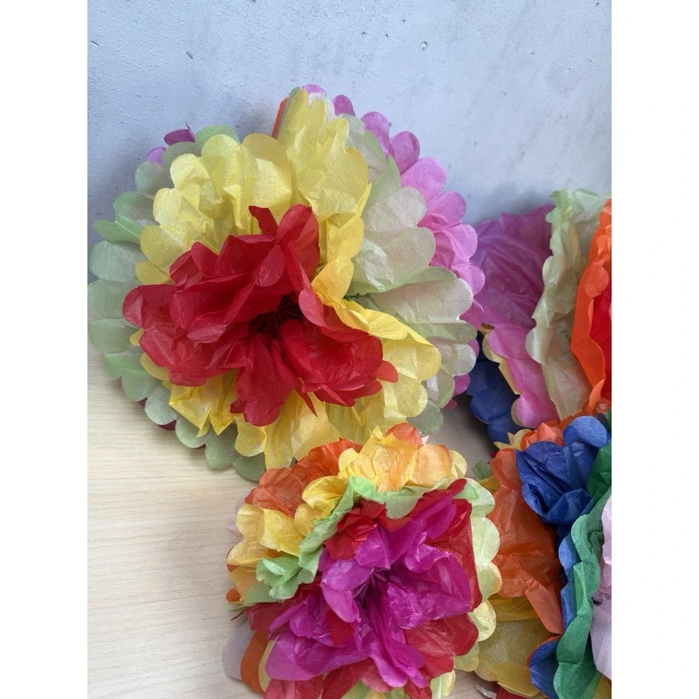 Colorful Fiesta Paper Tissue Pom Poms 20 Pieces Cinco de Mayo Party Decorations